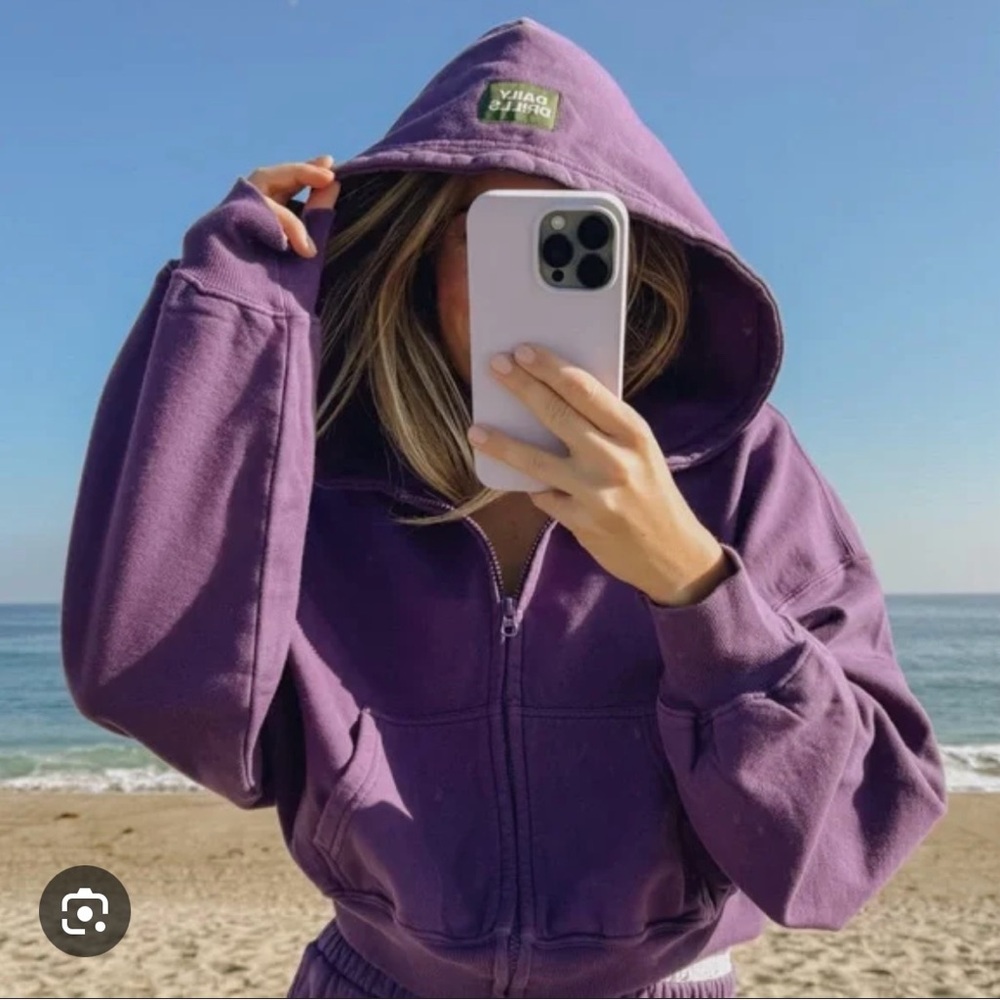 Daily Drills cropped zip up hoodie